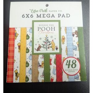 Echo Park Winnie the Pooh Christmas 6x6 Mega Pad - 49 Double Sided Papers - New